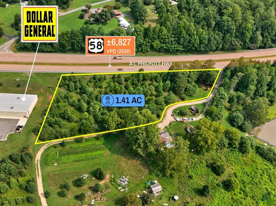$1 Auction – 1.41 Acre Parcel | Dollar General Adjacent | 6K VPD | Martinsville, VA Area