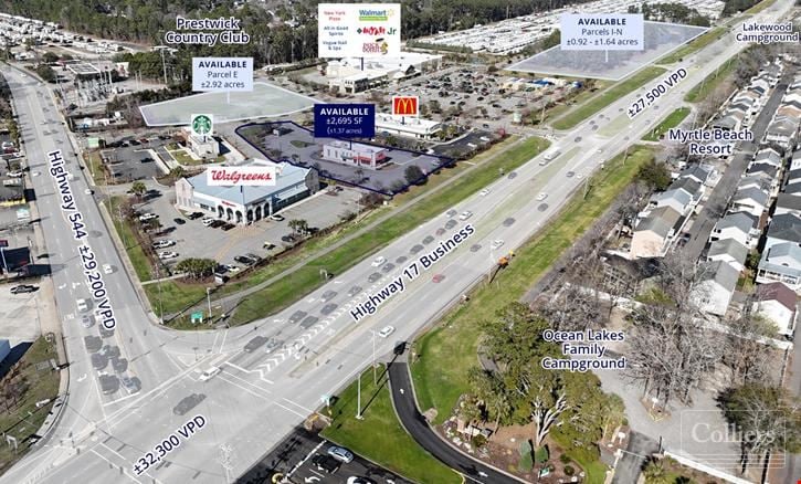 Ocean Lakes Village in Myrtle Beach | Parcels and Freestanding Building Available at Hwy 544 & Hwy 17 Business