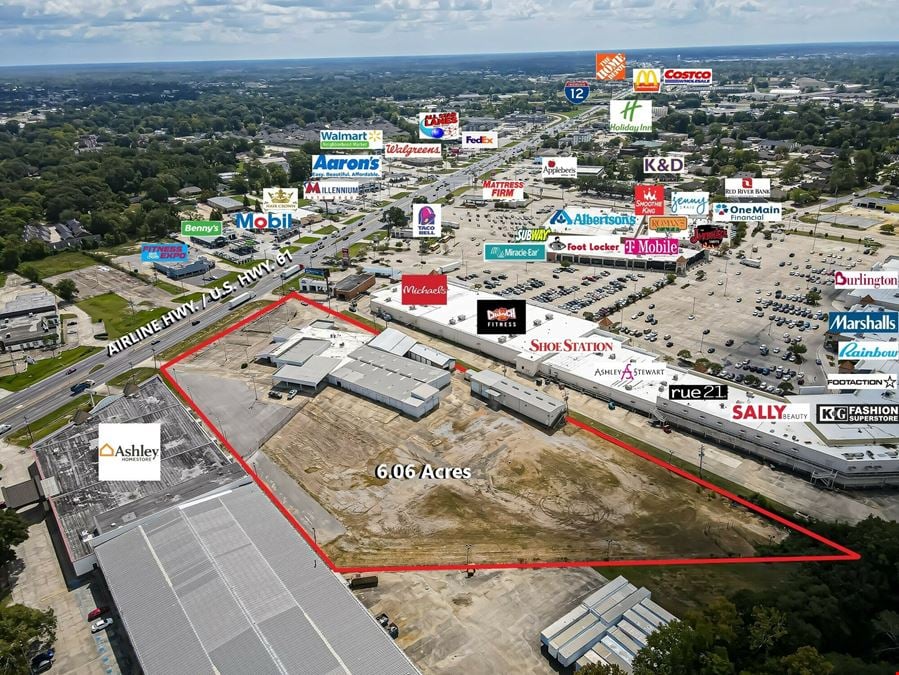 Over 6 Acres of High Traffic Retail Land with +/- 39,582 SF of Bldg.