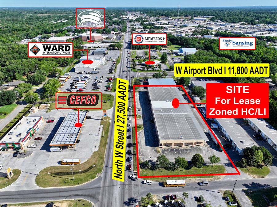 High-Visibility Strip Center for Lease in Central Pensacola