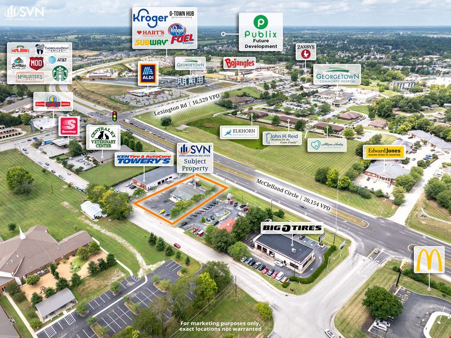 For Lease OR Ground Lease: Georgetown Retail Location