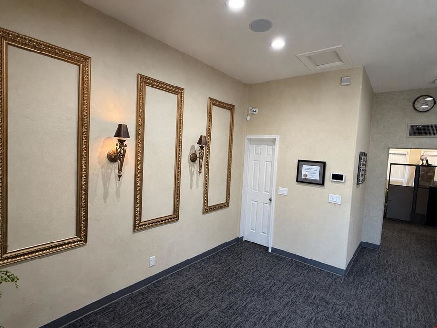 Office with detached shop and gated yard