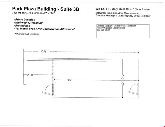Preview of Office space for Rent at 7536 US Highway 42