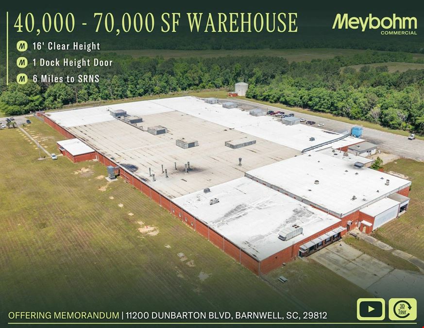 40,000 - 70,000 SF Warehouse | Barnwell, SC