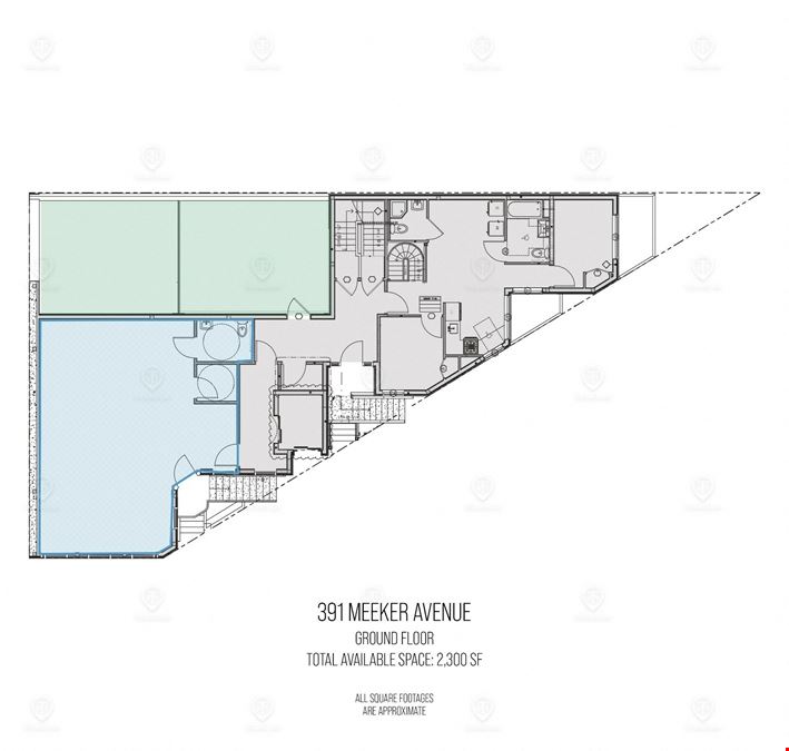 2,300 SF | 391 Meeker Ave | Vanilla Box Retail Space for Lease