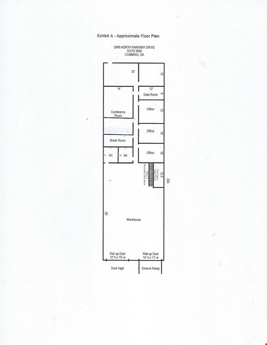 3,000 sf Industrial Office/Warehouse For Lease
