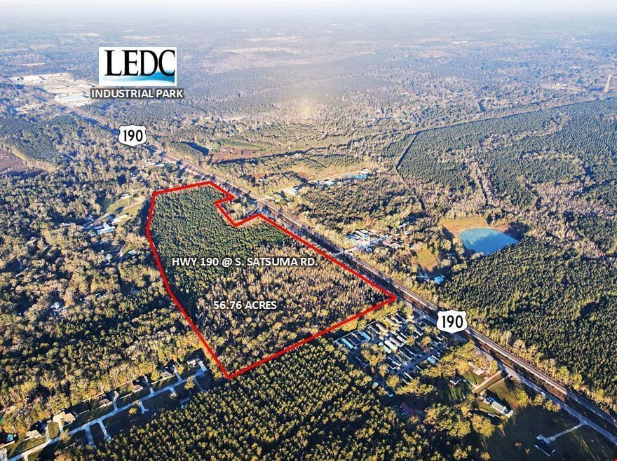 Hwy 190 at Satsuma Rd with Access to I-12- 56.76 Acres For Sale