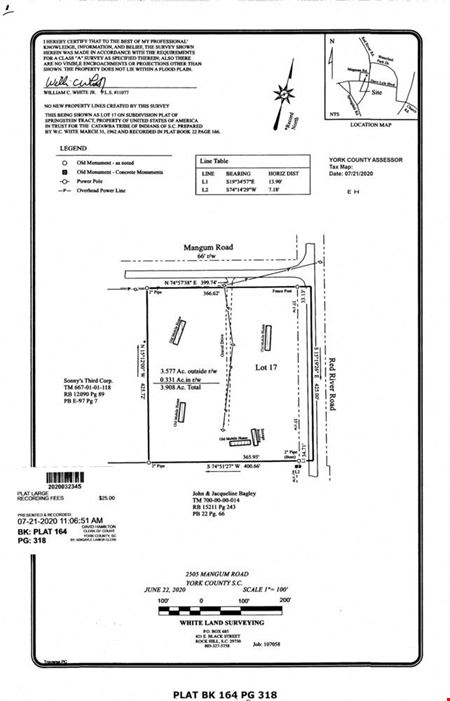Preview of VacantLand space for Sale at 2505 Mangum Road