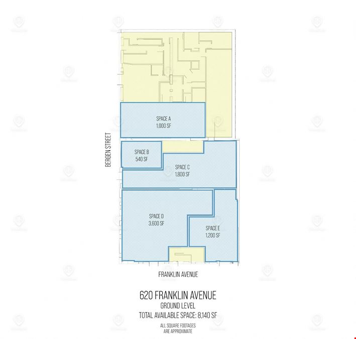 540 - 8,240 SF | 620 Franklin Ave | 6 Retail Spaces With Multiple Division Options Available For Lease