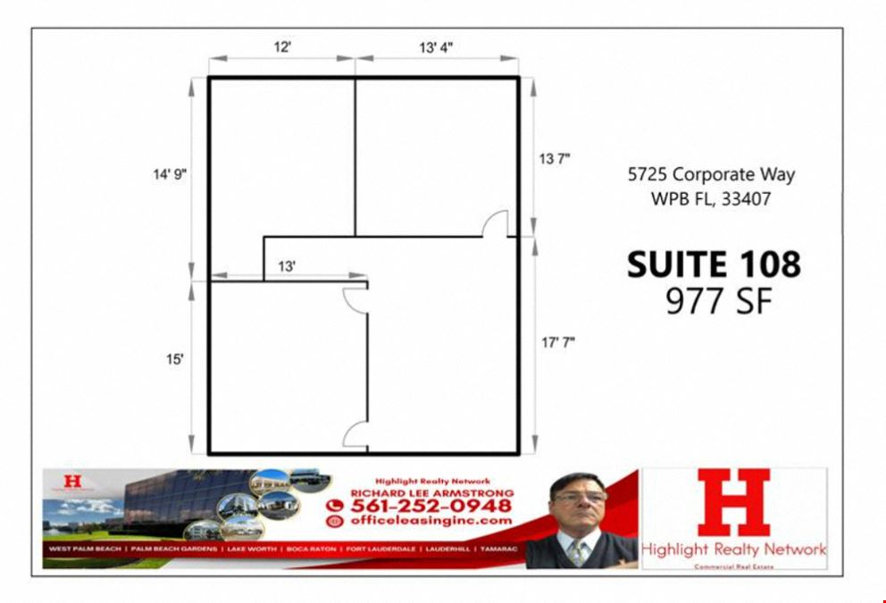 977 SF Suite 108 Professional and Medical Office Space