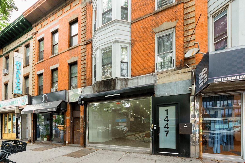 1,100 SF | 1447 Flatbush Avenue | High-Exposure Vanilla Box Retail Space Near Flatbush Junction for Lease