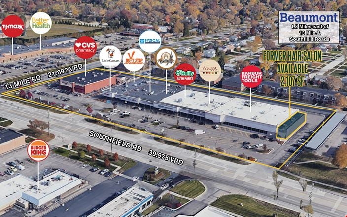 Preview of Retail space for Rent at 30598-30860 Southfield Road