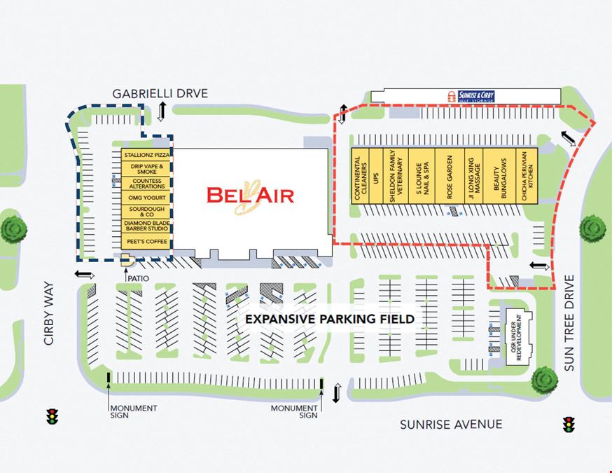 Shops to Bel-Air Grocery (1079 Sunrise Ave)