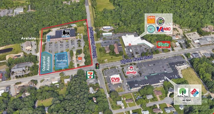 Poquoson Commons Shopping Center - Endcap, Outparcel & Former Rite Aid available