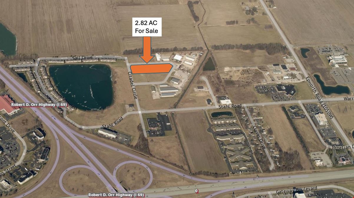 2.82 AC Near I-69 and Lloyd Expressway For Sale
