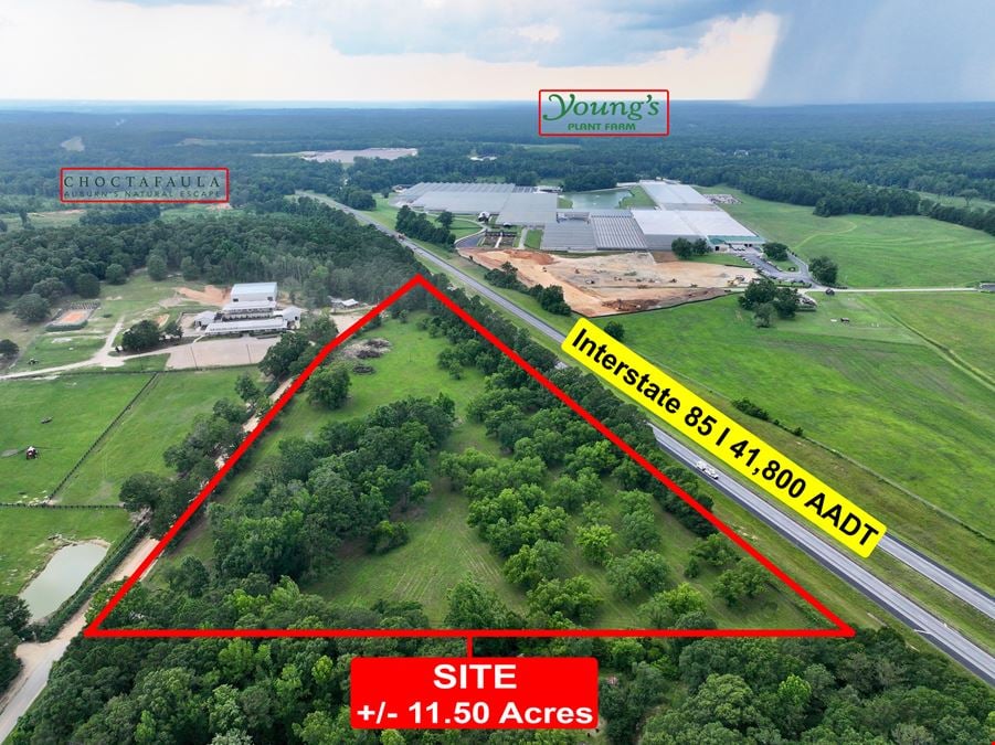 High-Exposure Land Parcel with +/- 1,340 Ft Frontage – Auburn, AL