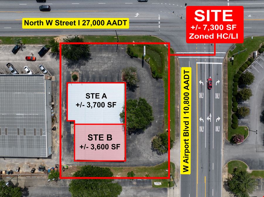 Corner Retail Property For Lease | Airport Blvd & N W Street