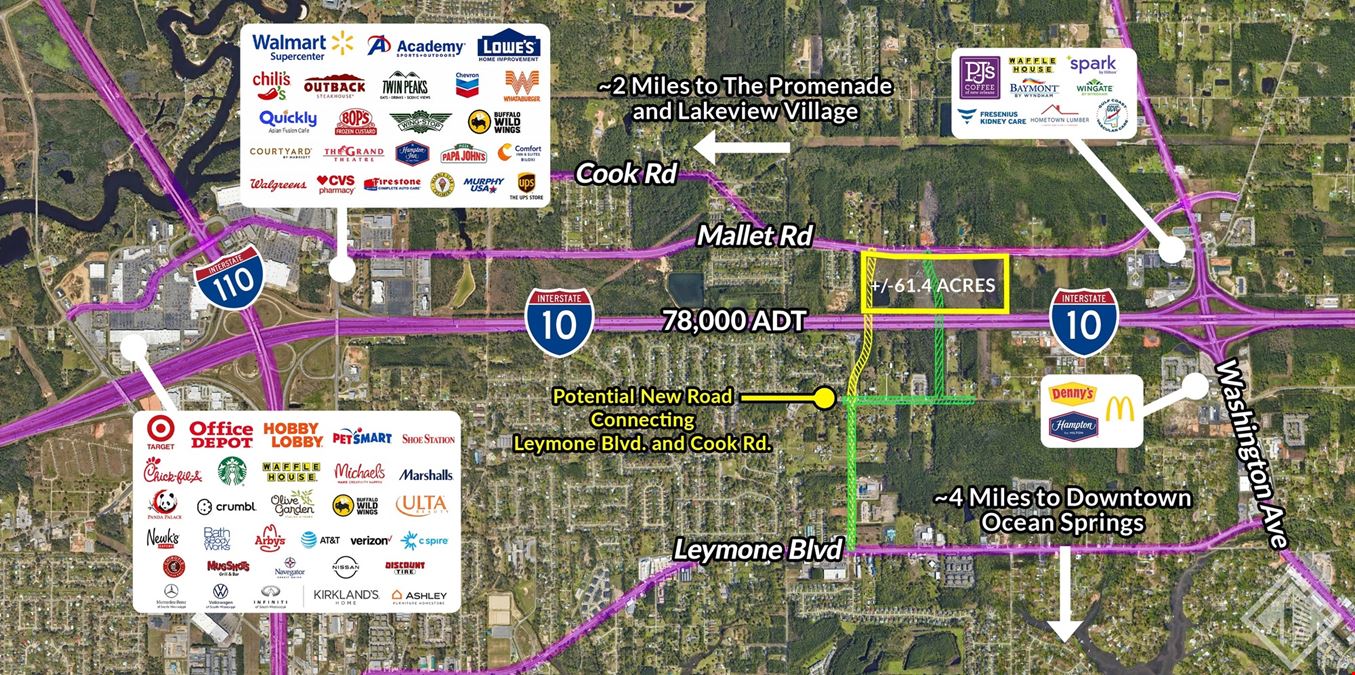 61.4 Acres between The Promenade and Ocean Springs Exit 50